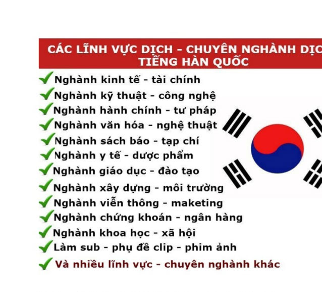 Dịch tiếng Hàn Sang tiếng Việt chuyên nghiệp