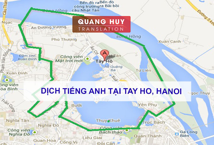 Dịch tiếng anh Quận Tây Hồ, Hà Nội