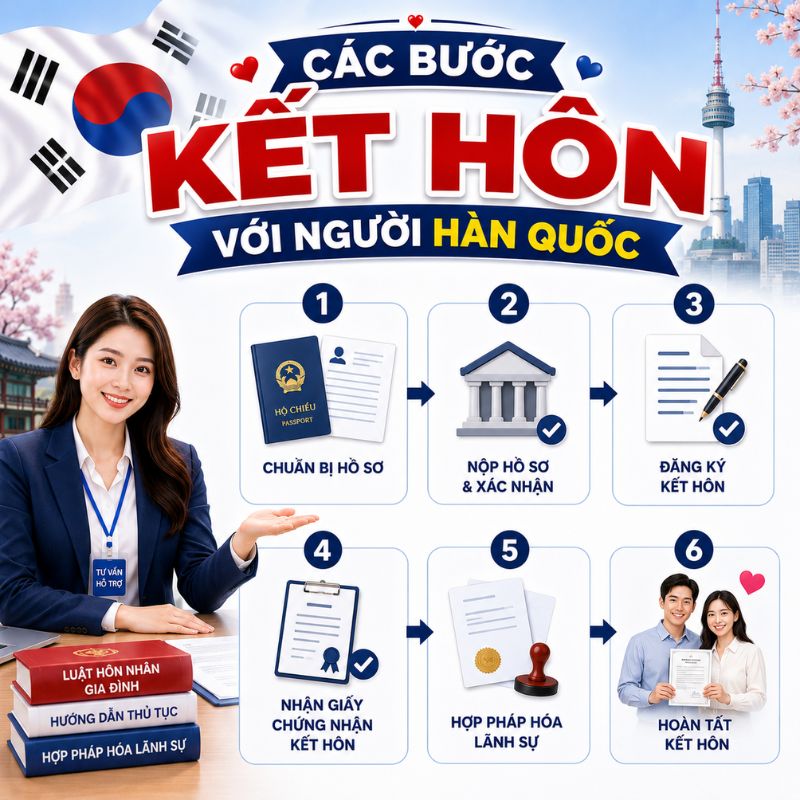 CÁC BƯỚC KẾT HÔN VỚI NGƯỜI HÀN QUỐC MỚI NHẤT