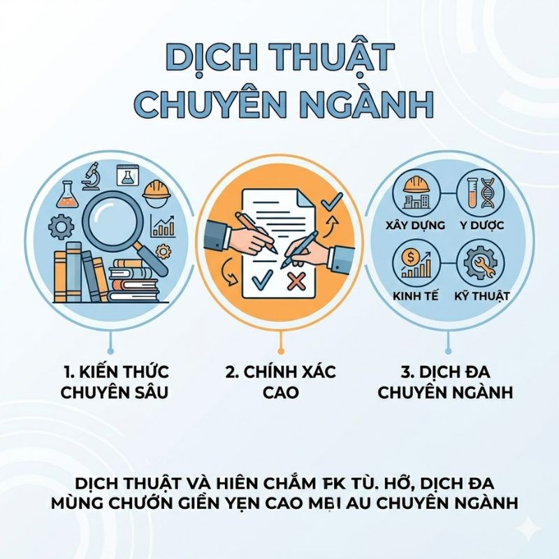 Dịch thuật chuyên ngành đảm bảo độ chính xác cao theo từng lĩnh vực
