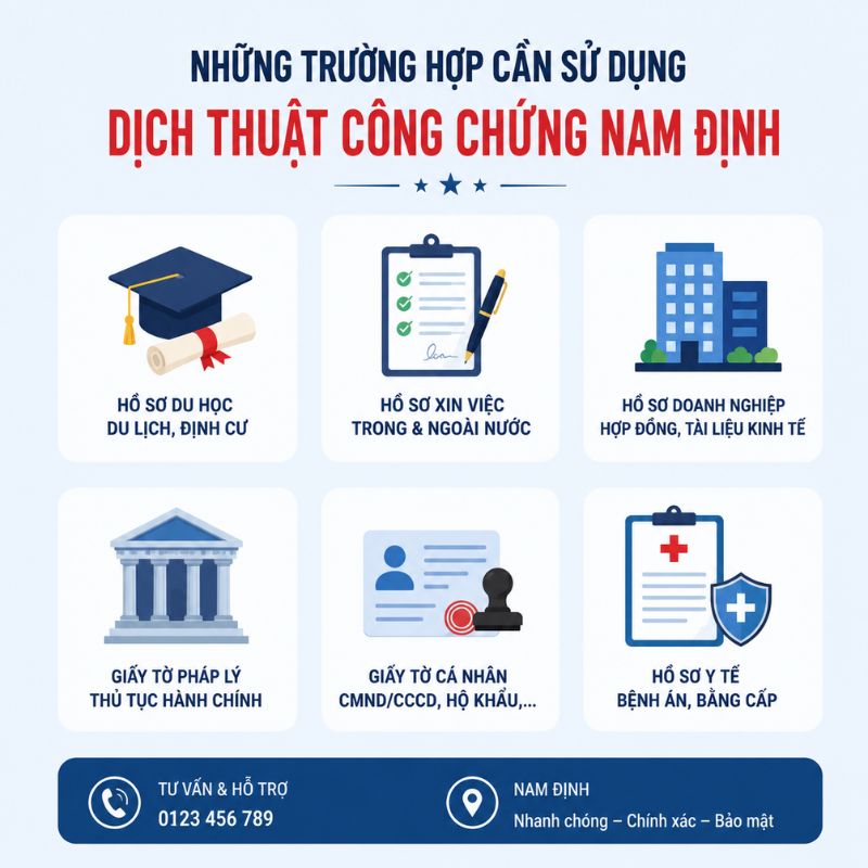 Dịch thuật công chứng Nam Định – Hỗ trợ dịch thuật đa ngôn ngữ, công chứng hồ sơ nhanh chóng, chính xác cho cá nhân, doanh nghiệp và nhu cầu quốc tế.