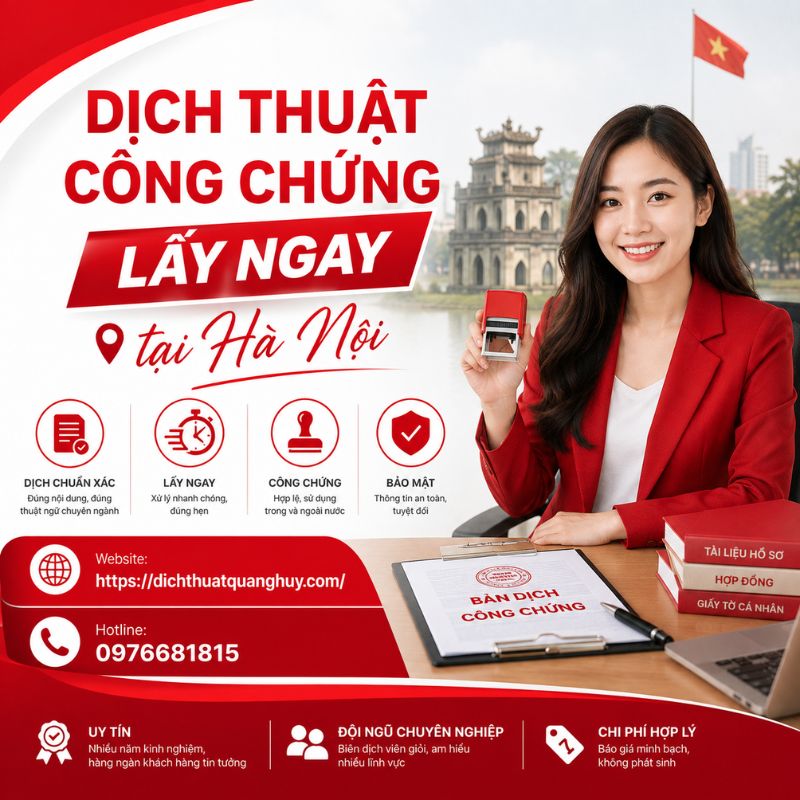 Dịch thuật công chứng lấy ngay tại Hà Nội