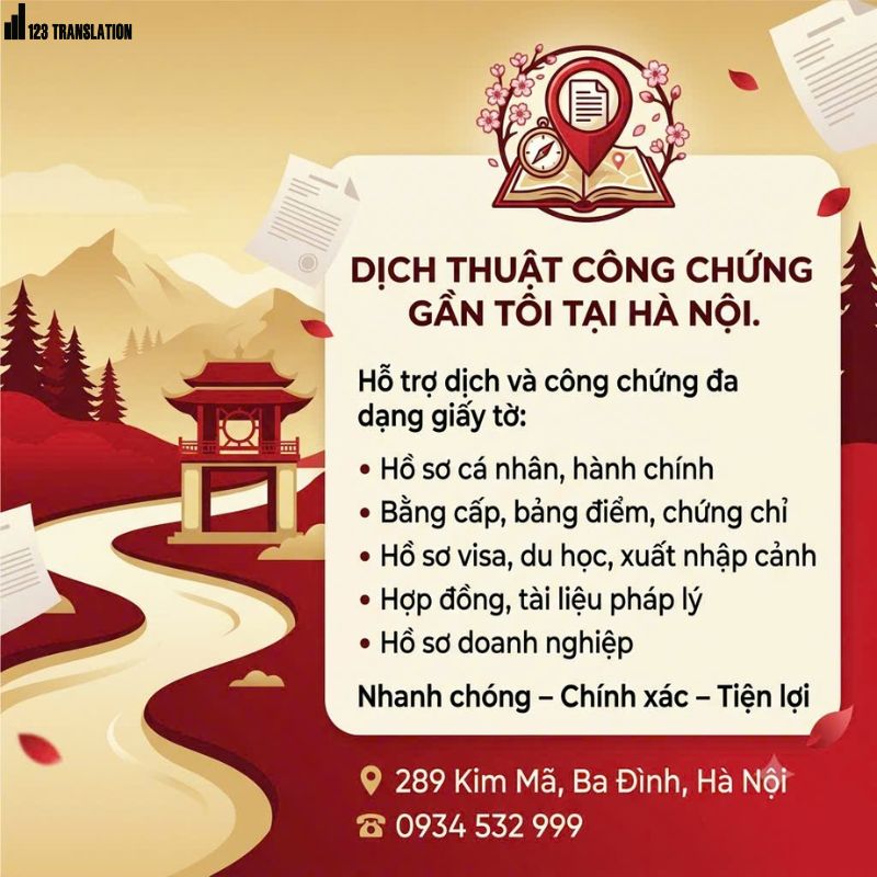 Dịch thuật công chứng gần tôi tại Hà Nội 2026
