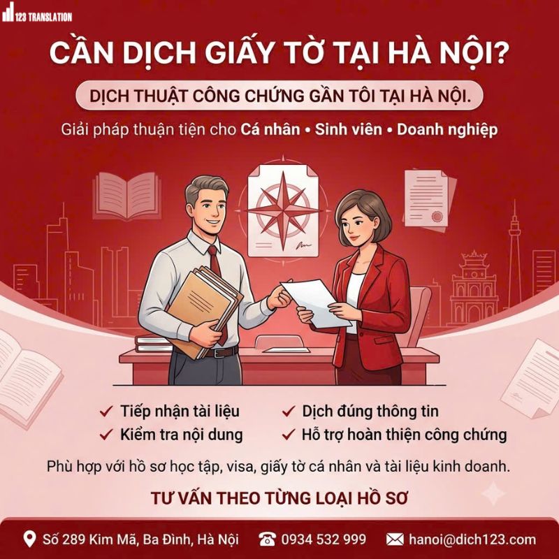Dịch thuật công chứng gần tôi tại Hà Nội 2026 