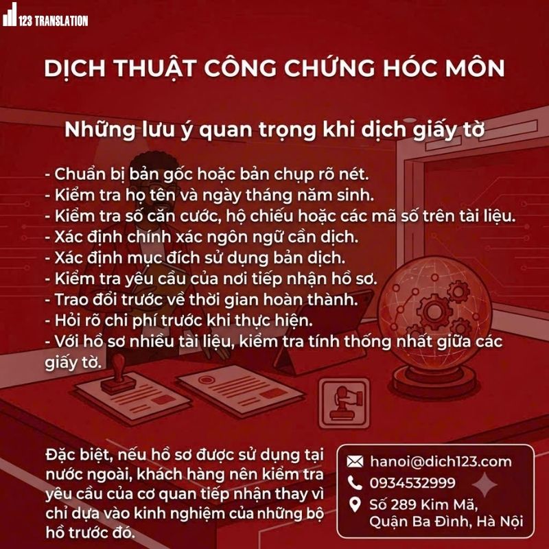 Dịch thuật công chứng Hóc Môn 2026