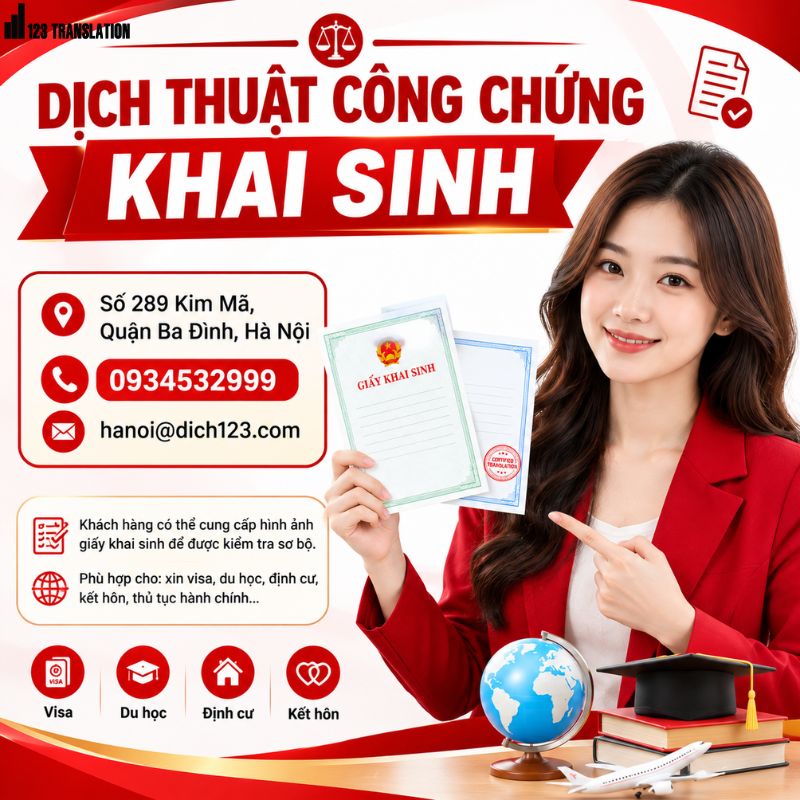 Dịch thuật công chứng khai sinh 2026