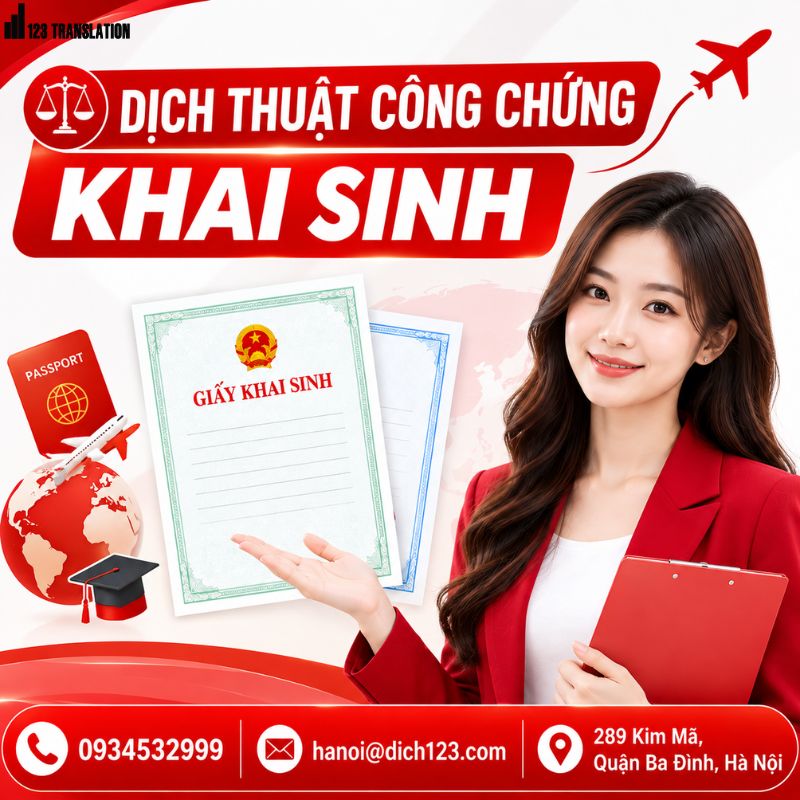 Dịch thuật công chứng khai sinh 2026