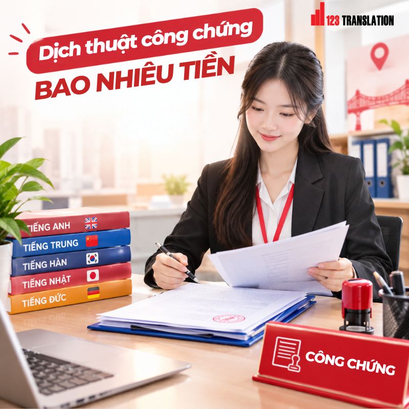 Dịch thuật công chứng bao nhiêu tiền 2026 - Cập nhật chi phí và các yếu tố cần biết