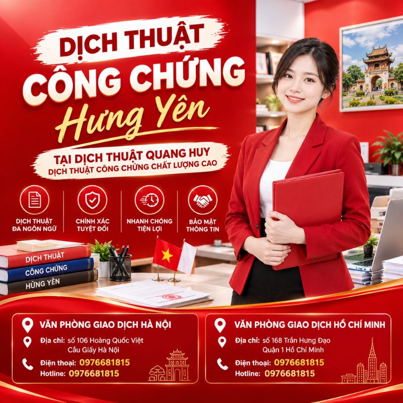Dịch thuật công chứng Hưng Yên
