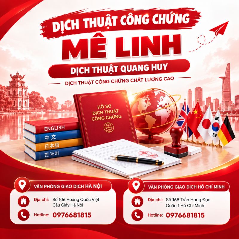 Dịch thuật công chứng Mê Linh