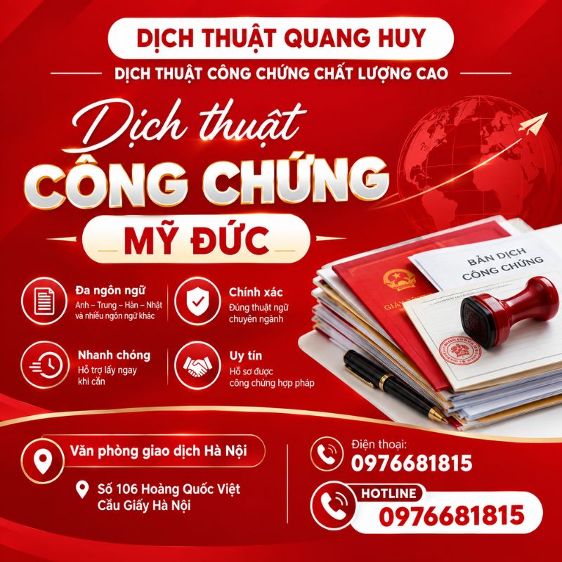 Dịch thuật công chứng Mỹ Đức