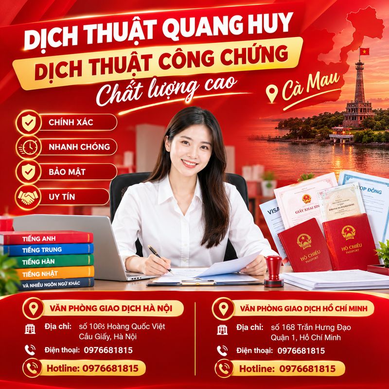 Khi sử dụng dịch thuật công chứng Cà Mau, khách hàng nên kiểm tra kỹ thông tin trên bản dịch, xác nhận hình thức chứng thực cần thiết và chuẩn bị đầy đủ giấy tờ để hạn chế sai sót.