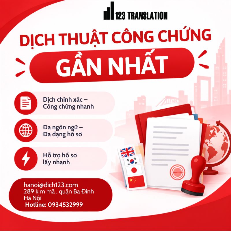 Dịch thuật công chứng gần nhất 2026 – Dịch vụ dịch hồ sơ thuận tiện, nhanh chóng