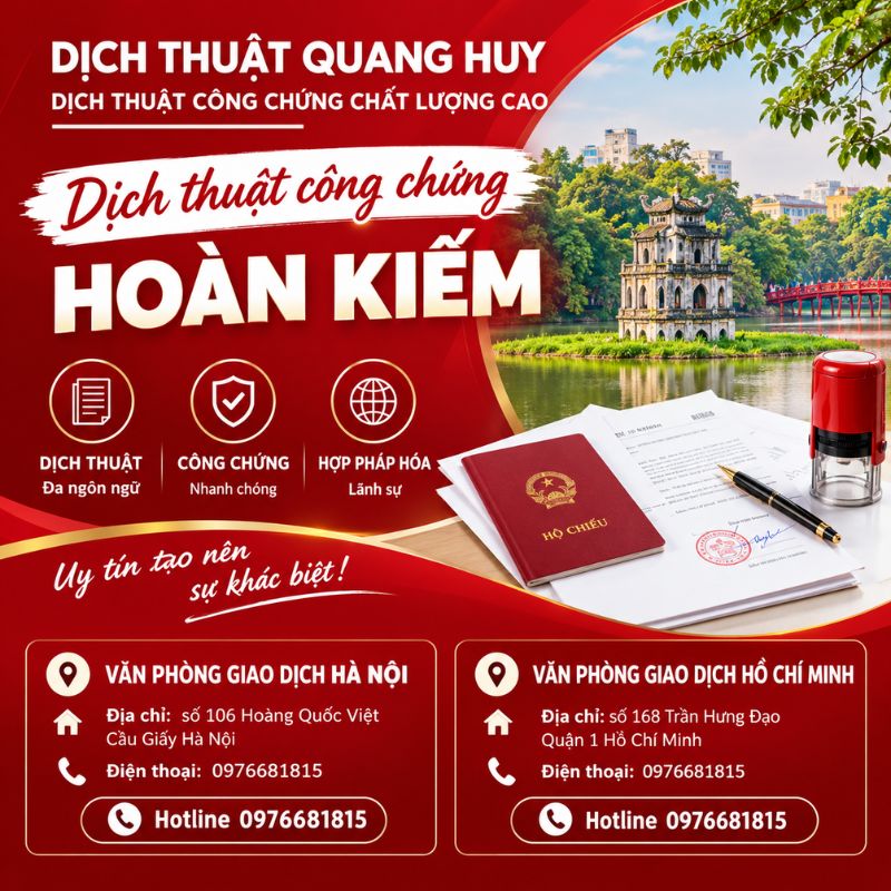 Dịch thuật công chứng Hoàn Kiếm