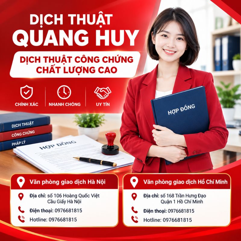 Dịch công chứng hợp đồng