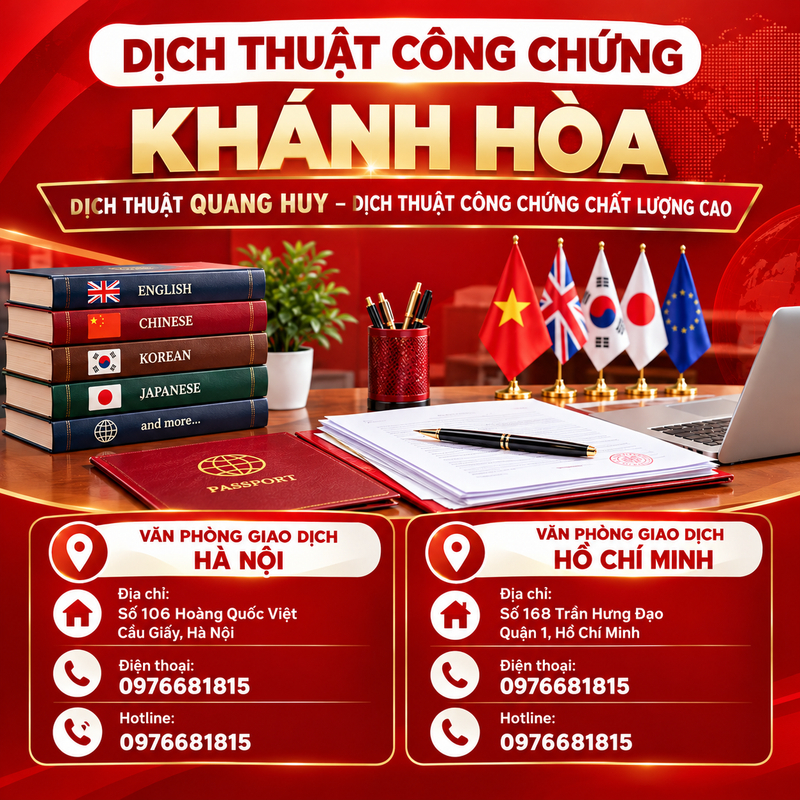 Dịch thuật công chứng Khánh Hòa