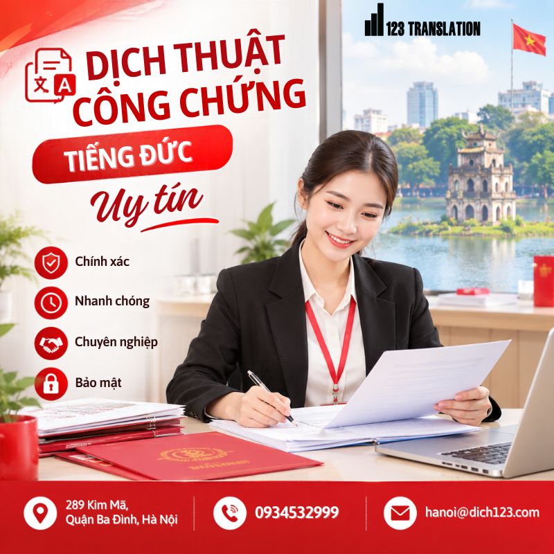 Dịch thuật công chứng tiếng Đức 2026 chuyên nghiệp, uy tín và chất lượng