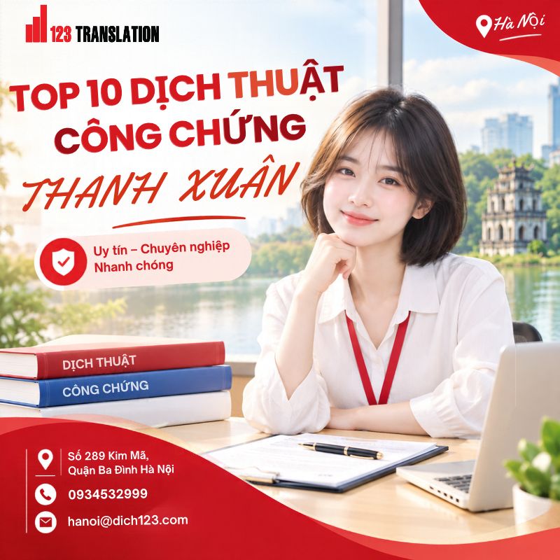 TOP 10 DỊCH THUẬT CÔNG CHỨNG THANH XUÂN UY TÍN, CHẤT LƯỢNG VÀ CHUYÊN NGHIỆP